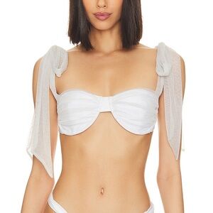 Beach Riot White Shimmer Drea Top Size Medium